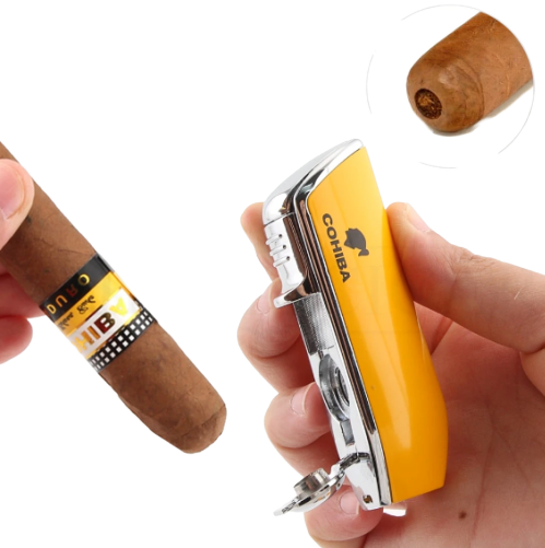 Briquet Cigare 2 Jets Poinçon Porte-Cigare